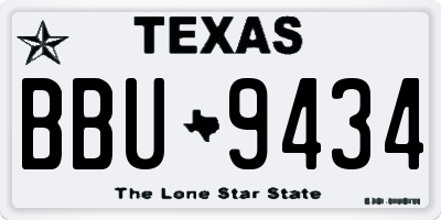 TX license plate BBU9434