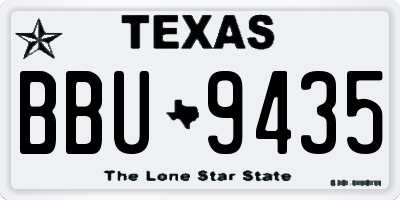 TX license plate BBU9435