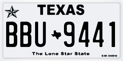 TX license plate BBU9441