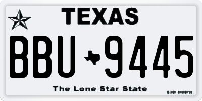 TX license plate BBU9445