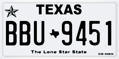 TX license plate BBU9451