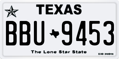TX license plate BBU9453
