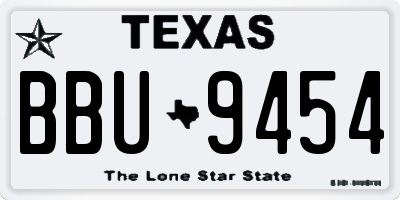 TX license plate BBU9454