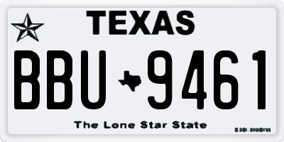 TX license plate BBU9461