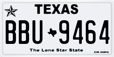 TX license plate BBU9464