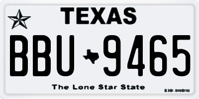 TX license plate BBU9465