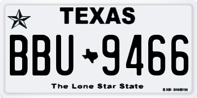 TX license plate BBU9466
