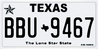 TX license plate BBU9467