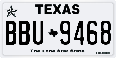 TX license plate BBU9468