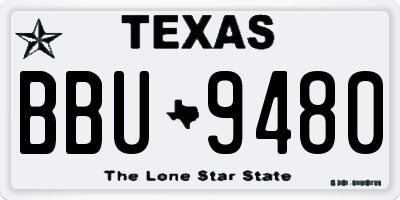 TX license plate BBU9480