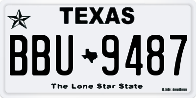 TX license plate BBU9487