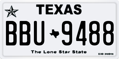 TX license plate BBU9488