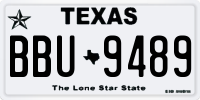 TX license plate BBU9489