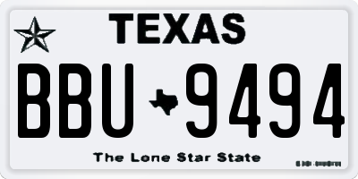 TX license plate BBU9494