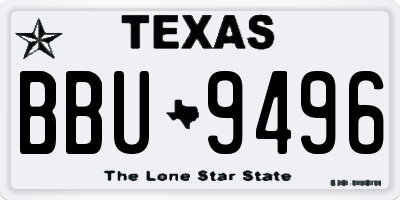 TX license plate BBU9496