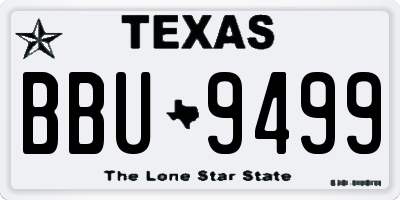 TX license plate BBU9499