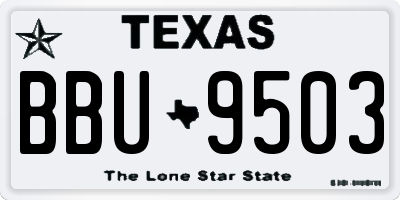 TX license plate BBU9503