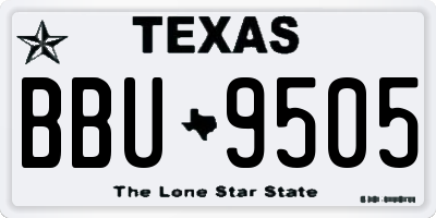 TX license plate BBU9505