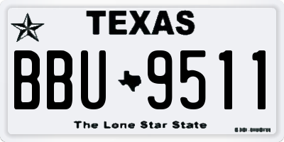 TX license plate BBU9511