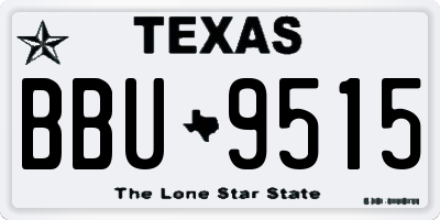 TX license plate BBU9515