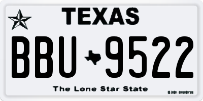 TX license plate BBU9522
