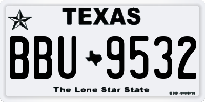 TX license plate BBU9532