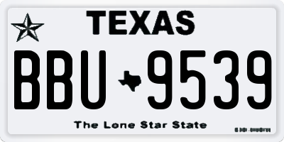 TX license plate BBU9539