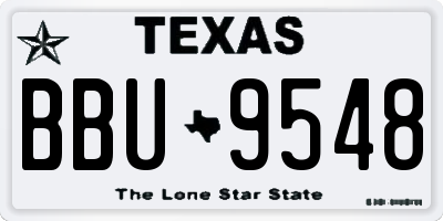 TX license plate BBU9548
