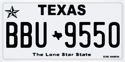 TX license plate BBU9550