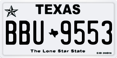 TX license plate BBU9553