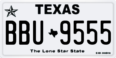 TX license plate BBU9555