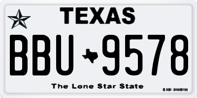 TX license plate BBU9578