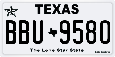 TX license plate BBU9580