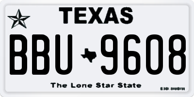 TX license plate BBU9608