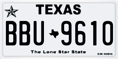 TX license plate BBU9610