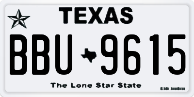 TX license plate BBU9615