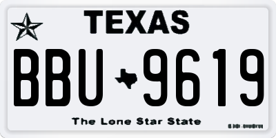 TX license plate BBU9619