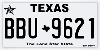 TX license plate BBU9621