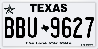 TX license plate BBU9627