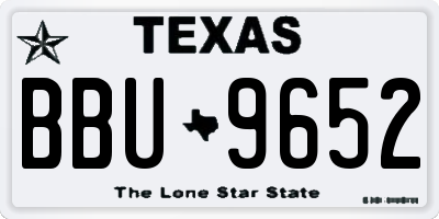 TX license plate BBU9652