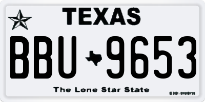 TX license plate BBU9653
