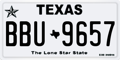 TX license plate BBU9657