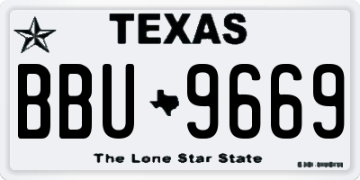 TX license plate BBU9669