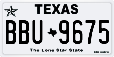 TX license plate BBU9675