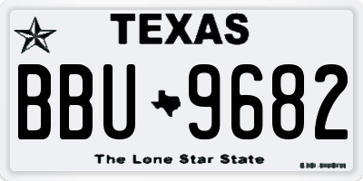 TX license plate BBU9682