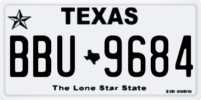 TX license plate BBU9684