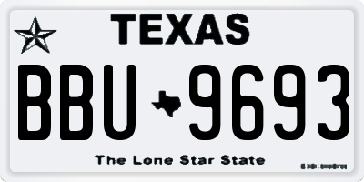 TX license plate BBU9693