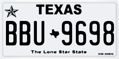 TX license plate BBU9698