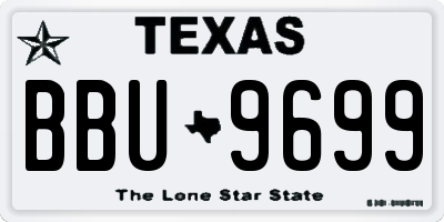 TX license plate BBU9699