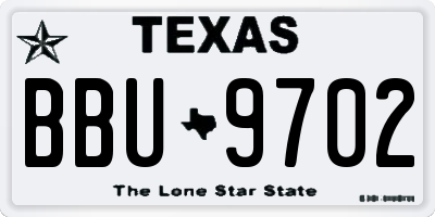 TX license plate BBU9702
